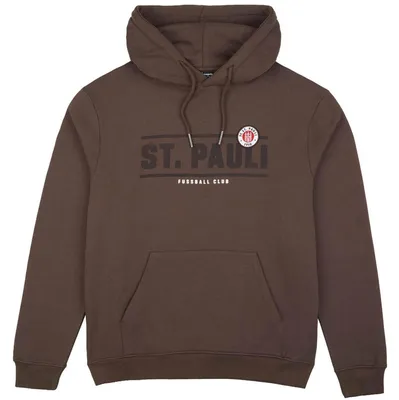 Produktbild von FC St. Pauli Kapuzenpullover Classic Logo, Offizieller Fanartikel, Brauner Hoodie mit Schriftzug und Logo, 100% Baumwolle