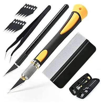 Produktbild von EHDIS Skalpell Basteln Set, Für Kunst,Hobby,Sammelalbum Und Skulptur, Bastelmesser Kit Enthält 2 Präzisionsmesser, 10 Klingen, Aufbewahrungsbox, Pinzette, Rakel