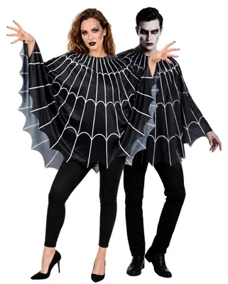 Produktbild von Spiderweb Kostüm Poncho – Umhang für Halloween – Uni Kostümzubehör für Fasching & Mottoparty