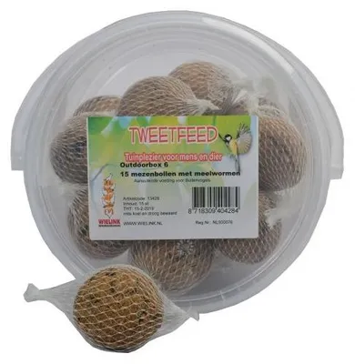 Productafbeelding van Tweetfeed 15 Mezenbollen met meelwormen
