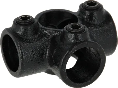Produktbild von Rohrverbinder 4-fach Kreuzverbinder schwarz 1 1/2" (48,3 mm), 90° - Durchgang AVERDE