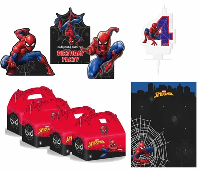 Produktbild von 7-tlg. Spiderman World Of Webs Partyset für Kindergeburtstag