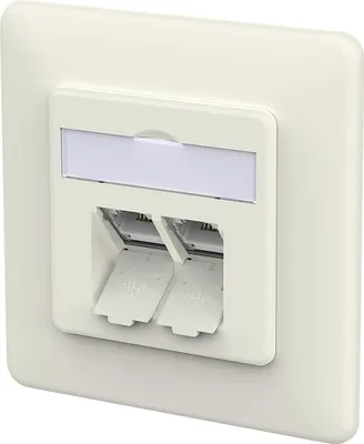 Produktbild von METZ CONNECT E-DAT C6A LSA++ Dose, 2 Port, UP, reinweiß