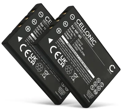 Image de CELLONIC 2x Batterie pour Appareil photo Compatible avec Fuji FinePix M603, FinePix F601, FinePix F401, NP-60 - (1180mAh, 3.7V)