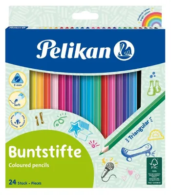 Image de Crayons De Couleur Triangulaires, Ensemble De 24 Couleurs