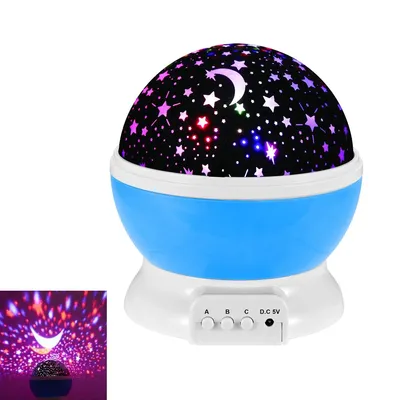 Produktbild von Sternenhimmel Nachtlicht Projektor,LED Stern und Mond Lampe, Musikfunktion, USB Aufladung,360° Drehung,Kinderzimmer Lampe