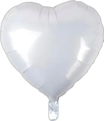 Image de Ballon en plastique en forme de cœur blanc, 45 cm, décoration