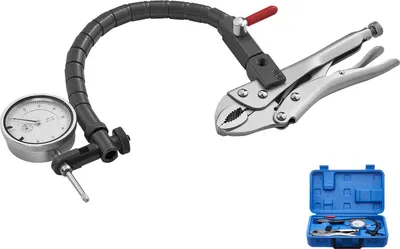 Immagine prodotto di Calibro a quadrante SucceBuy con braccio regolabile a 360° e pinze di presa, precisione di 0,03 mm, campo di misura da 0-25,4 mm, ideale per le impostazioni delle macchine e le misurazioni in aree ristrette, custodia in dotazione
