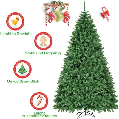 Immagine prodotto di Albero di Natale artificiale da 275 cm con supporto in metallo, albero artificiale con 3594 punte