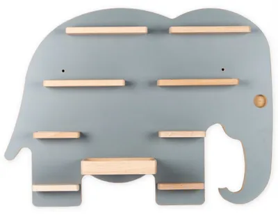 Produktbild von BOARTI Kinderregal Tier Elefant | hängend für Toniebox und Tonie Figuren | platzsparendes Regal | H. 40 x B. 54 x T. 19 | Wandregal für Musikbox Figuren Aufbewahrung Magneteinsätzen | Aufbewahrungsregal Holz