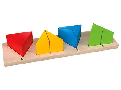 Produktbild von Playtive Holzpuzzle Montessori Geometrie Lernspielzeug Echtholz Spielzeug Dreieck