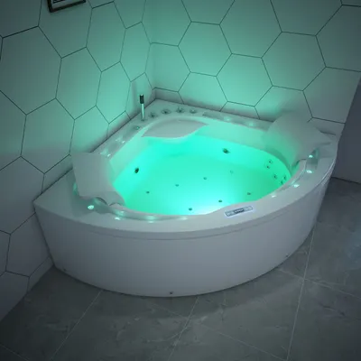 Produktbild von TroniTechnik® Eckwhirlpool ANDROS 160x160 Eckwanne Badewanne mit Whirlpool und Airpool Unterwasser LEDs inkl. Spülfunktion