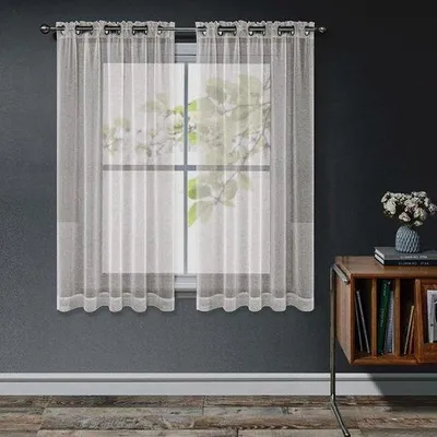 Immagine prodotto di Tende in voile trasparente con anelli forati - Corte - Set di 2 - H 145 x L 140 cm