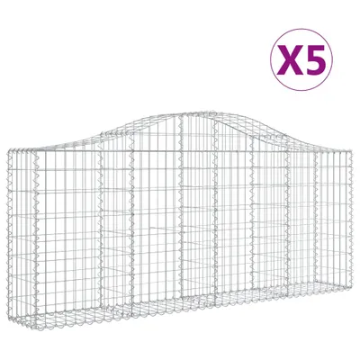 Immagine prodotto di vidaXL Gabbioni ad arco alto 5 pezzi 200x30x80/100 cm Ferro zincato