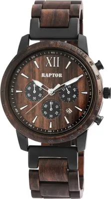 Produktbild von Raptor Herren Uhr Holz Armbanduhr Sandelholz RA20255-002