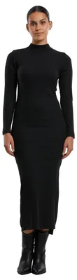 Produktbild von Urban Classics - Kleid Stehkragen für Damen Langärmlig TN515 (S) (Schwarz)