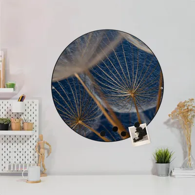 Produktbild von Design Stahlmagnettafel Schwarz Rund 47cm Verblüht
