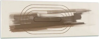 Produktbild von Bilder auf glas - Einteilig - Abstraktion Oval Braun - 90x30cm - Glasbilder - Wandbilder - Bilder - zum Aufhängen bereit - Wanddekoration aus Glas - Glas Bilder - Wandbild auf Glas - GAB90x30-4295