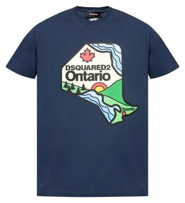 Produktbild von DSquared2 - "Ontario" T-Shirt für Herren/Damen Uni SY3897 (S) (Dunkles Marineblau)