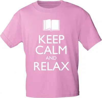 Produktbild von T-Shirt mit Print - Keep calm and Relax - 12906 - versch. Farben zur Wahl - S-XXL Color - Pink Größe - S