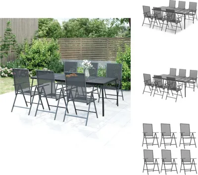 Image de vidaXL Ensemble de jardin 7 pièces Anthracite Acier - Ensemble de meubles de jardin
