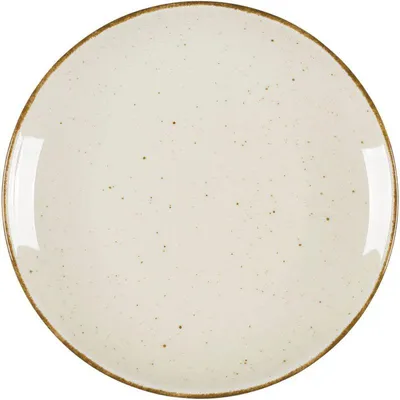 Produktbild von 12x Teller flach, Serie Hotel, cremefarben, braun gesprenkelt, Ø 210 mm, 12 Stück