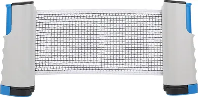 Immagine prodotto di Rete da ping pong retrattile, rete telescopica portatile, set di allenamento, racchette, blu, grigio