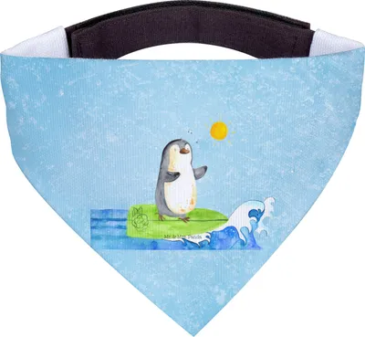 Produktbild von Mr. & Mrs. Panda Hundehalstuch Pinguin Surfer - Eisblau - Geschenk, Motiviert, Hawaii, Halstuch Hund, Hundeschal, Hunde-Bandana, Hunde, Portugal, Optimistisch, Urlaub