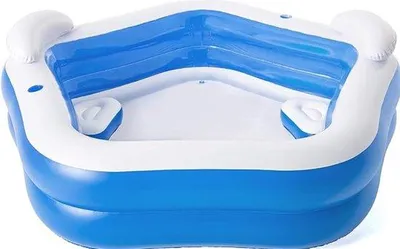 Produktbild von Famanu Aufblasbares Schwimmbad - Extra Breite Wände - 213 x 206 x 69 - Fünfeckig - Blau