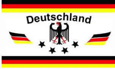 Produktbild von Deutschland 4 Sterne Fahne (D1) weiß 90 x 150cm