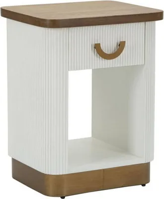 Image de Fagends - Table de chevet, 48x40x62h cm Blanc, 2 Étagères