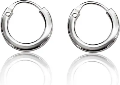 Image de SilberDream Créoles pour femmes hommes 925 argent petites boucles d'oreilles 10mm SDO8711