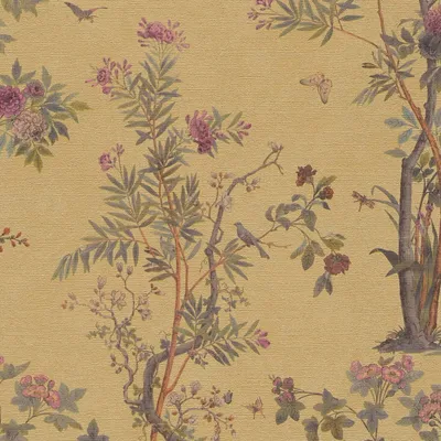 Immagine prodotto di Profhome 790432-GU Carta da parati floreale effetto metallico oro oliva marrone rosa 5,33 m2