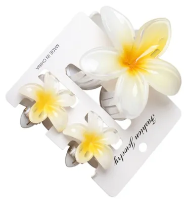 Productafbeelding van INF Bloem Haarklem Set 3-pack, ABS anti-slip klemmen met afgeronde randen, 7.5cm x 4cm Geel