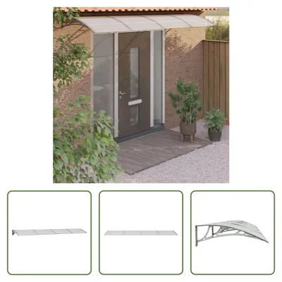 Immagine prodotto di The Living Store Tettuccio per porta Grigio e trasparente 350x80 cm in policarbonato