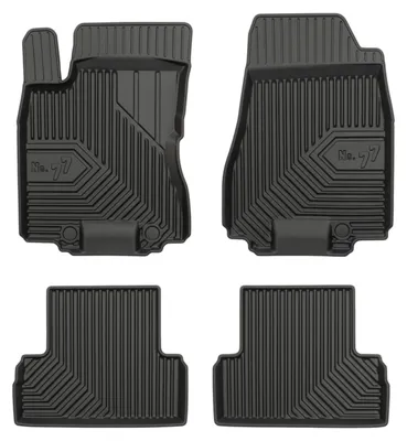 Image de Tapis de sol en caoutchouc pour Nissan X-Trail II 2008-2013 (SUV) – 4 pièces, noirs, sur mesure