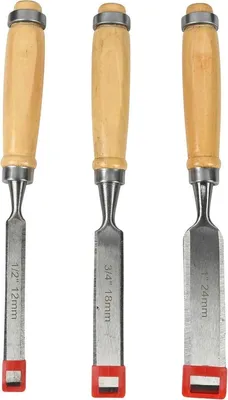 Immagine prodotto di Set di 3 scalpelli - Per lavorazione del legno - 12/18/24 mm