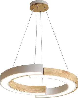Zdjęcie produktu dla Lampa wisząca LED 3000K biała z drewnem V-TAC VT-7828-10090