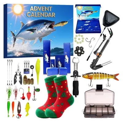 Image de Solidchoice - Calendrier de l'Avent pour pêcheurs, contenant 24 accessoires pour leurre