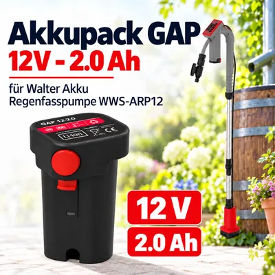 Produktbild von Akkupack GAP 12V - 2.0 Ah für Walter Akku Regenfasspumpe WWS-ARP12