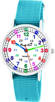 Produktbild von Armbanduhr Jungen Kinder  Kinderuhr wasserdicht Einschulung Geschenk hellblau