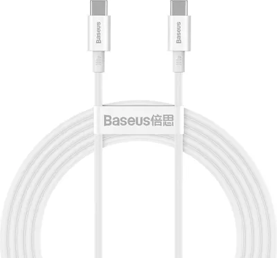 Zdjęcie produktu dla Kabel Baseus Superior Series, USB-C do USB-C, 100 W, 2 m, biały