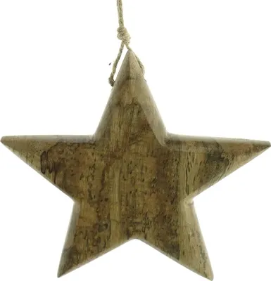 Produktbild von Weihnachtsanhänger Stern aus Lucidatoholz natur Ø 14 cm