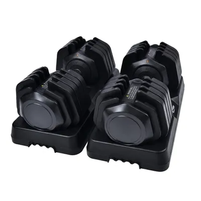 Image de Clover Fitness - Lot de 2 haltères réglables de 5 à 41 kg