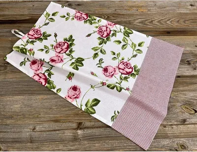 Produktbild von Geschirrtuch DORRIT Trockentuch Baumwolle Rosen Design rosa
