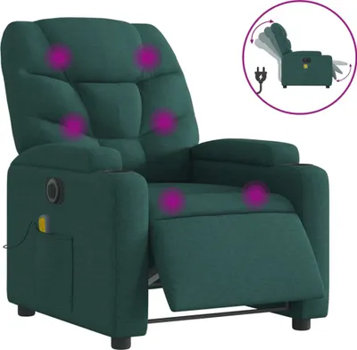 Produktbild von vidaXL Massagesessel Elektrisch Dunkelgrün Stoff