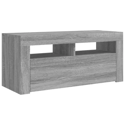 Image de Meuble TV avec lumières LED Sonoma gris 90x35x40 cm