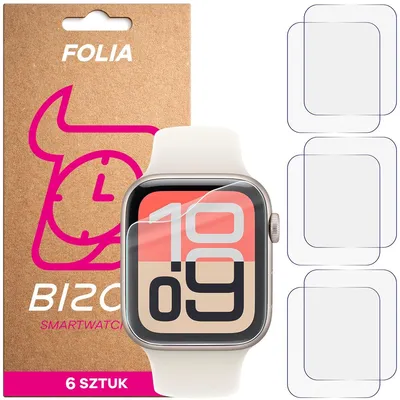Produktbild von 6x Schutzfolie für den Bildschirm für Apple Watch 4/5/6/7/8/9/SE/SE 2/SE3 44 / 45 mm, Bizon Watch HydroFlex