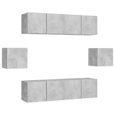 Produktbild von vidaXL 6-tlg. TV-Schrank-Set Betongrau Holzwerkstoff