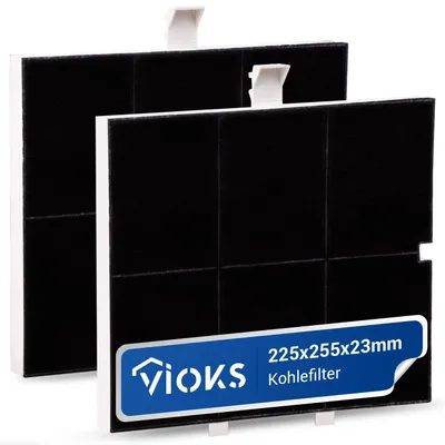 Immagine prodotto di Omgoods - Set di 2 filtri a carbone attivo per cappe aspiranti - Filtro di ricambio, dimensioni 255 x 265 mm